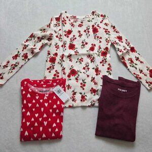 New toddler girl's 4T Old Navy 3 pack thermal waffle-knit longsleeve shirts